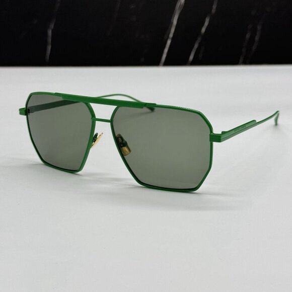 NEW BOTTEGA VENETA BV1012S 006 UNISEX GREEN AVIATOR BOTTEGA VENETA SUNGLASSES main image 12